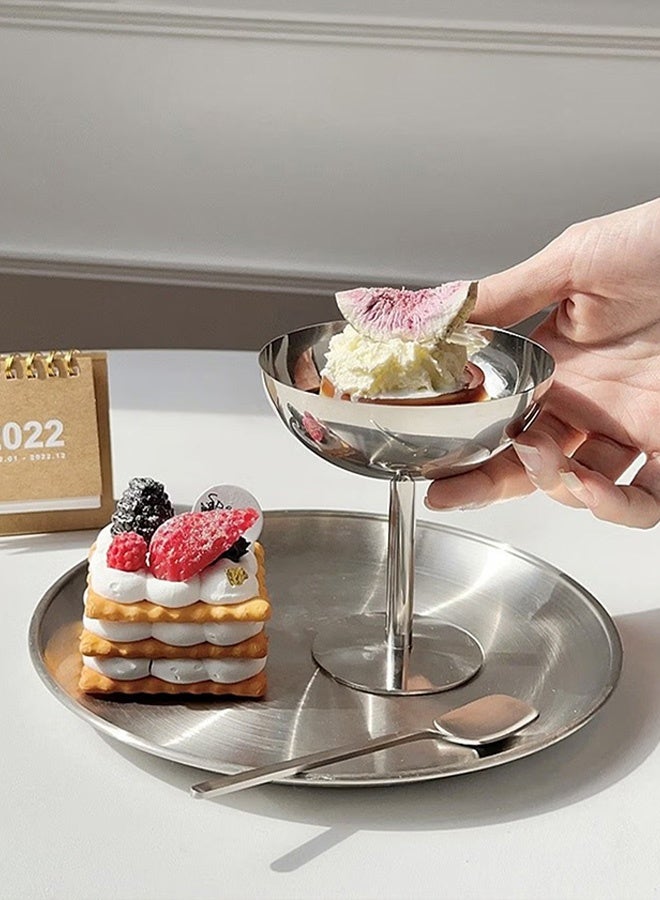 GMORO 2Pcs Dessert Cup, Dessert Bowl, Stainless Steel Dessert Cup, Ice Cream Cup, Pudding Cup, Custard Bowl - Image 3