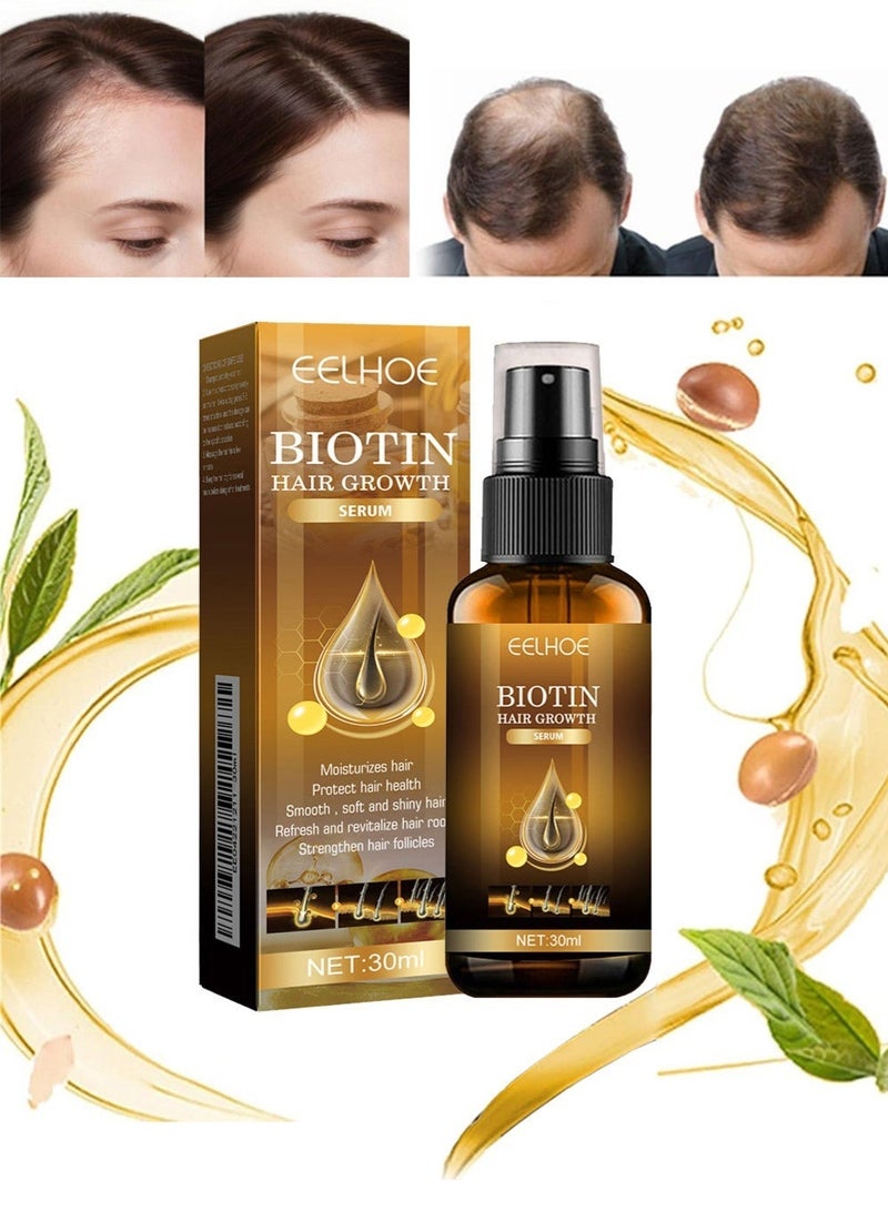 EELHOE Biotin Hair Growth Serum Spray 30ml with Sodium PCA - Anti Hair Loss Treatment for Stronger Follicles & Scalp Moisturizing - Promotes Rapid Hair Growth - Nourishing Hair Conditioner Spray - Image 1