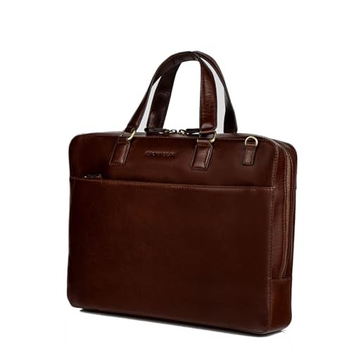 BROWN BEAR Toscana Laptop Bag 02 – Slim Tan Leather Laptop Bags for Men Office Use | 15” Padded Compartment | Adjustable Strap | Compact Design Office Bag For Man | Travel friendly - Image 1