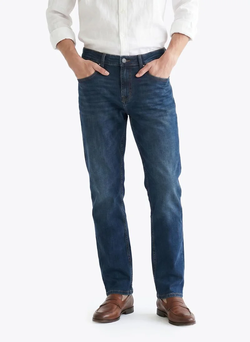 Men Regular Fit Five Pocket Denim Jeans for Versatile Styling - Blue