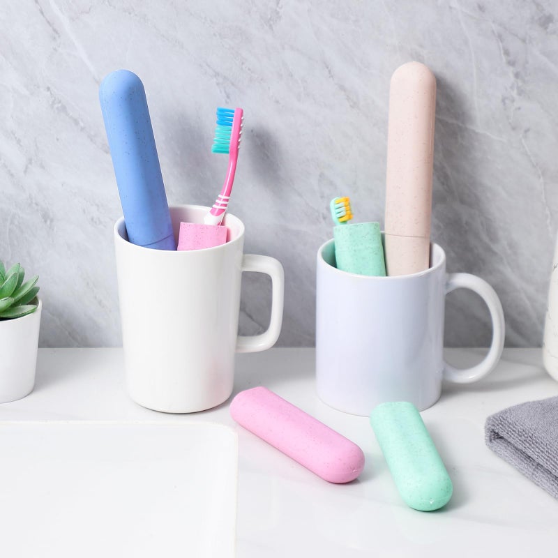 Muslish Muslih 4 Pack Toothbrush Travel Case, Travel Toothbrush Holder with Ventilation Holes, for Travel, Home, Business, School, Camping - Image 3