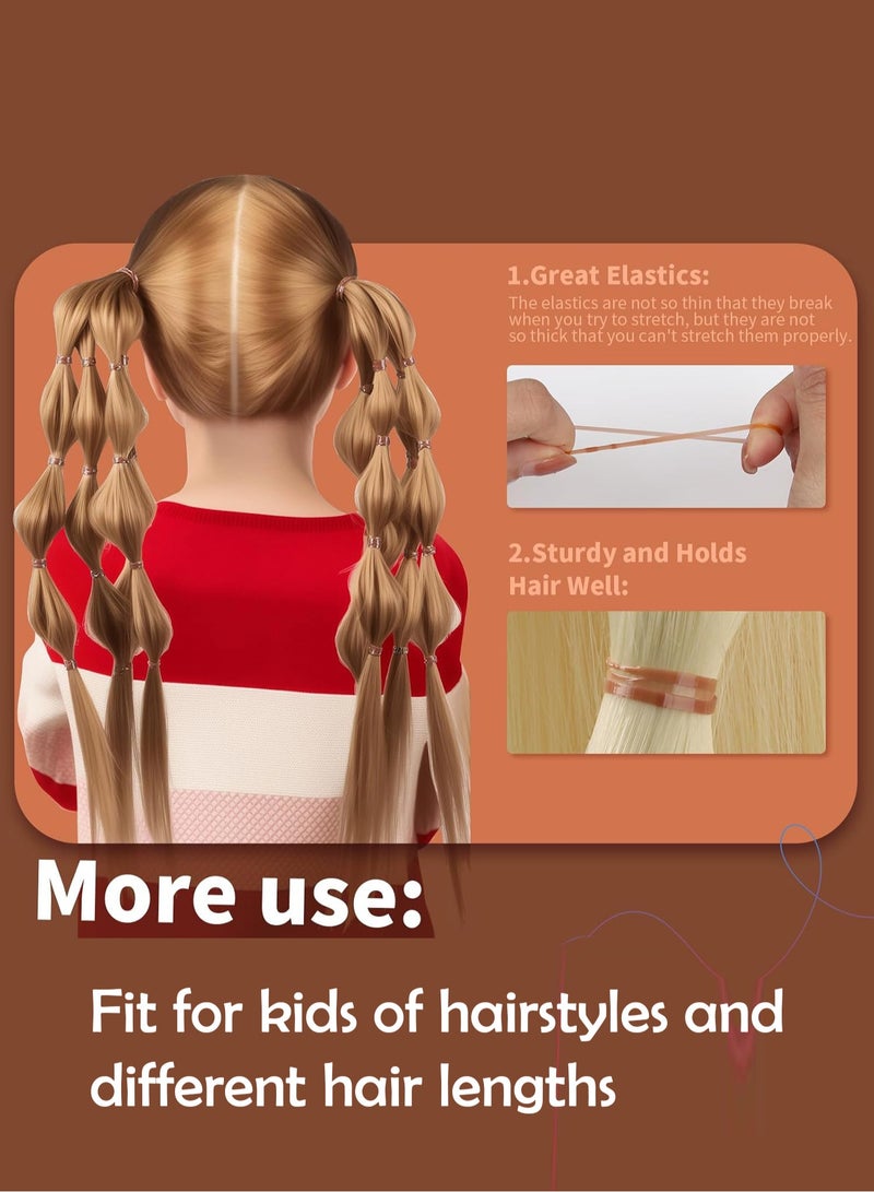 Lelet 1500 Pcs Brown Mini Elastic Hair Ties  – Soft Rubber Bands for Baby Girls & Kids | No Pull Ponytail Holders | Gentle, Durable Polybands - Image 2