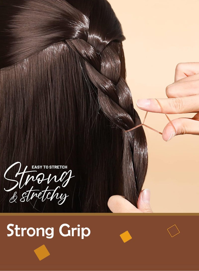 Lelet 1500 Pcs Brown Mini Elastic Hair Ties  – Soft Rubber Bands for Baby Girls & Kids | No Pull Ponytail Holders | Gentle, Durable Polybands - Image 4