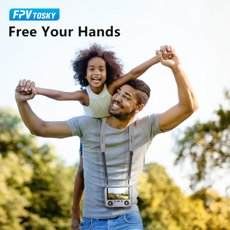 FPVtosky حبل FPVtosky لجهاز التحكم DJI RC و RC 2 و RC Pro، حبل رقبة DJI Mini 4 Pro، حبل جلد ناعم متوافق مع ملحقات DJI Flip/Mini 3 / Mavic 3 / Air 3S / جهاز التحكم عن بعد - Image 2