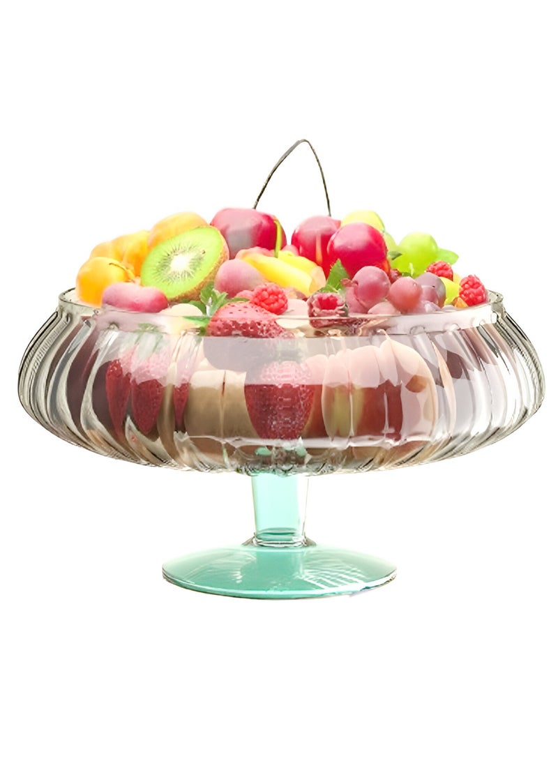Reko Glass Fruit Bowl, Fruit Basket Holder, Fruit Bowl 7.5Inch for Kitchen Counter, Large Decorative Glass Bowl - Image 1