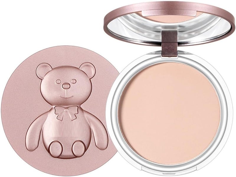 Girls Compact Powder Compact Powder Palette Nude Color Compact Powder Palette Mattifying Powder Face Make up Finish Fixing Powder Oil control Longlasting for Healthy Skin Tones 03Nude
