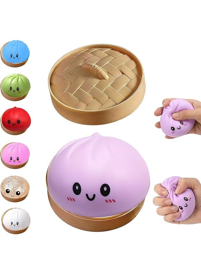 اس كي كيو اي ار لعبة الكعكة Squishies, الكعكة البرق العملاق, ملونة البخار الكرات الإجهاد فيدج الحسية لعبة,ضغط العجينة الكرة الإجهاد الإغاثة لعب اليد مع الغذاء بخار ممتد مكتب لعب (أرجواني) - Image 1