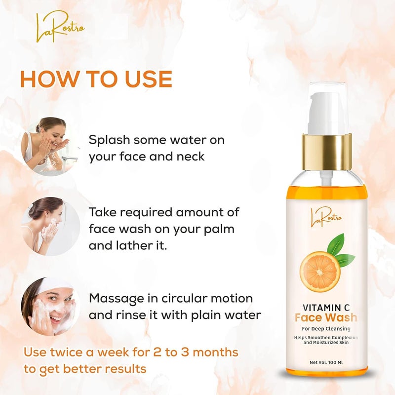 La Rostro Combo of Vitamin C Face Wash 100ml and Red Onion Shampoo 200ml - Image 3