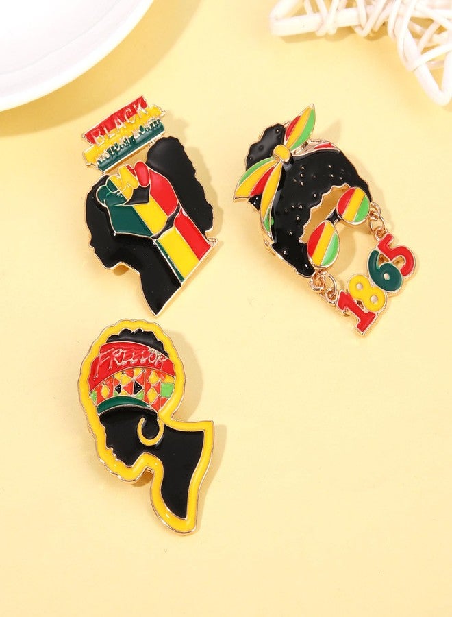 ARATLENCH African Brooches Africa Black History Month Fist Heart Black Women Headwear 1865 Brooches Pins for Women Men Ethic Juneteenth Inspired Brooch Pins Jewelry Gift (African Brooches A) - Image 2