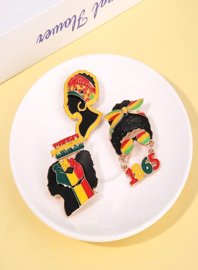 ARATLENCH African Brooches Africa Black History Month Fist Heart Black Women Headwear 1865 Brooches Pins for Women Men Ethic Juneteenth Inspired Brooch Pins Jewelry Gift (African Brooches A) - Image 4