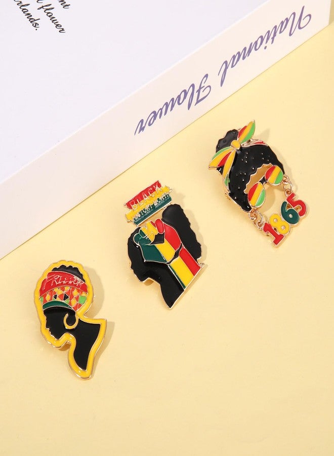 ARATLENCH African Brooches Africa Black History Month Fist Heart Black Women Headwear 1865 Brooches Pins for Women Men Ethic Juneteenth Inspired Brooch Pins Jewelry Gift (African Brooches A) - Image 3