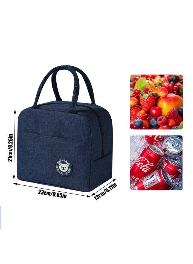 Small Lunch Bag, Portable Insulated Tote Bag with Aluminum Foil Leakproof for Office, School, Picnic (23 x 13 x 21cm)  - Image 2