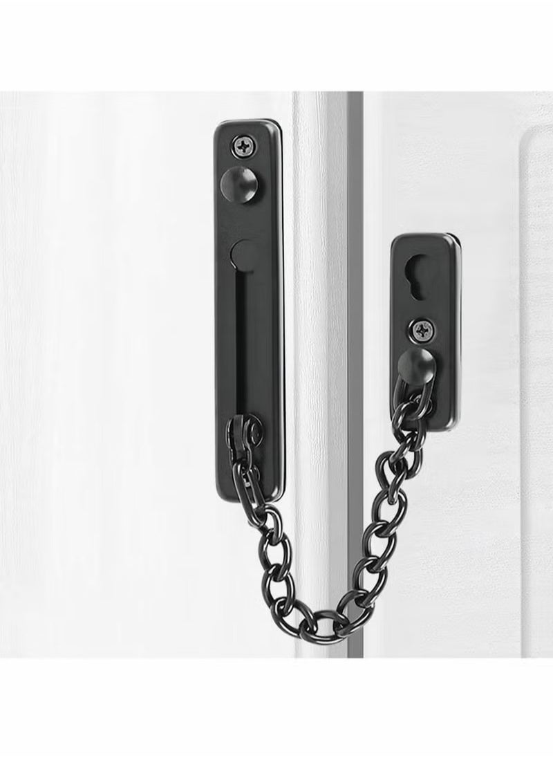 Generic Stainless Steel Chain Door Guard with Spring Anti-Theft Press Lock, Punch Free Door Chain Lock, Bedroom Home Apartment Hotel Security Door Sliding Safety Chain Lock Stainless Steel Easy Installation  - Image 4