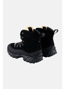 HUGO by Hugo Boss Women Jce Fur Lace Up Ankle Boots, Black  - Image 2