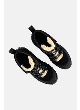 HUGO by Hugo Boss Women Jce Fur Lace Up Ankle Boots, Black  - Image 4