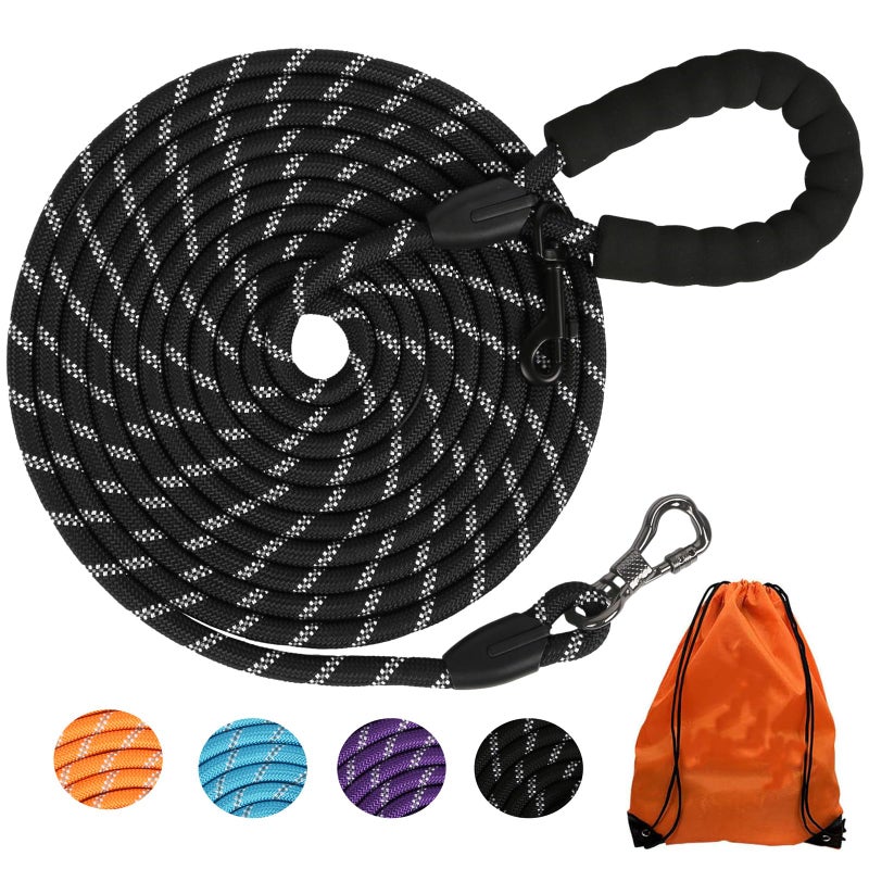 Leterno Long Dog Leash for Dog Training 16/20FT/30FT/50FT/100FT, Reflective Leash with Lockable Hook, Heavy Duty Dogs Lead Tie Out Rope for Large Medium Small Dogs Outside Walking, Playing, Camping, or Yard - Image 1