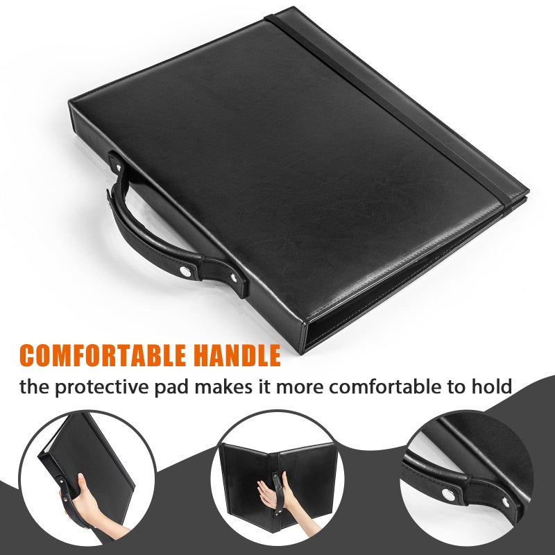 tutata Choral Music Holder, Sheet Music Folder with Handle and Strap, Sheet Music Binder, for Choir Singer, Stage Performance, Black - Image 2