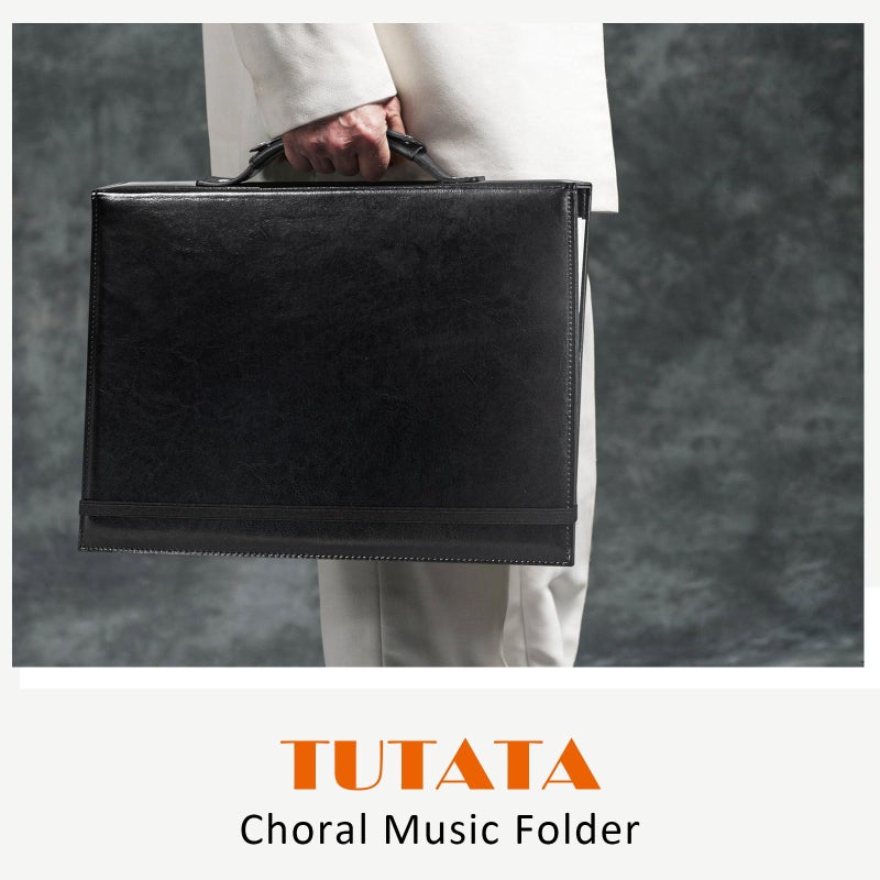 tutata Choral Music Holder, Sheet Music Folder with Handle and Strap, Sheet Music Binder, for Choir Singer, Stage Performance, Black - Image 3
