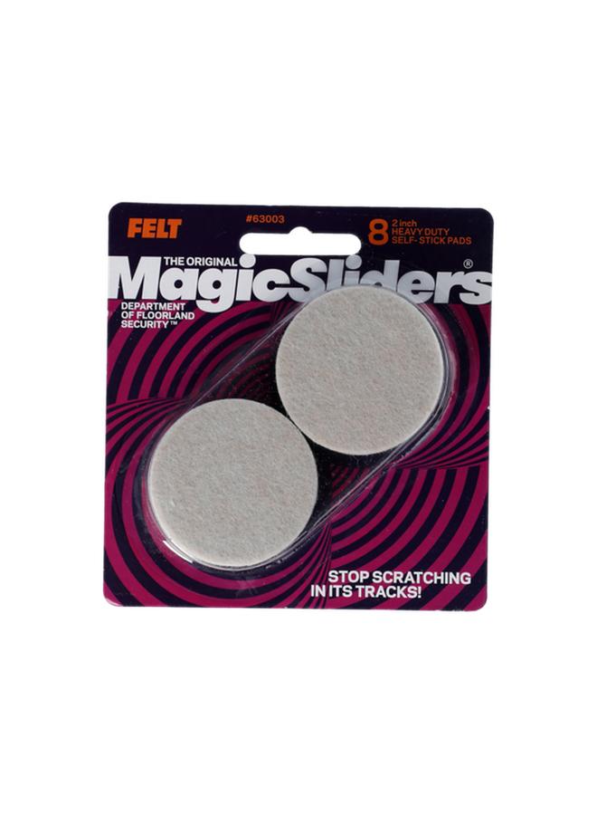Magic Sliders 8-Piece Heavy Duty Self-Stick Round Felt Pads Oatmeal 2inch 63003 - Image 1