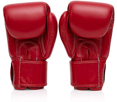 Fairtex BGV1 Muay Thai Boxing Training Sparring Gloves for Men Women Kids Premium Quality Light Weight Shock Absorbent 14 oz Boxing Gloves Red - Image 3