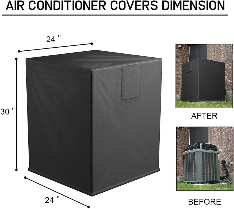 BEWAVE High precision lightweight material Air Conditioner Cover for Outside Units, Waterproof Durable Duty Outdoor Square Air Condition Covers Fits up to 24x24x30 inches KSA market compliant quality - Image 3