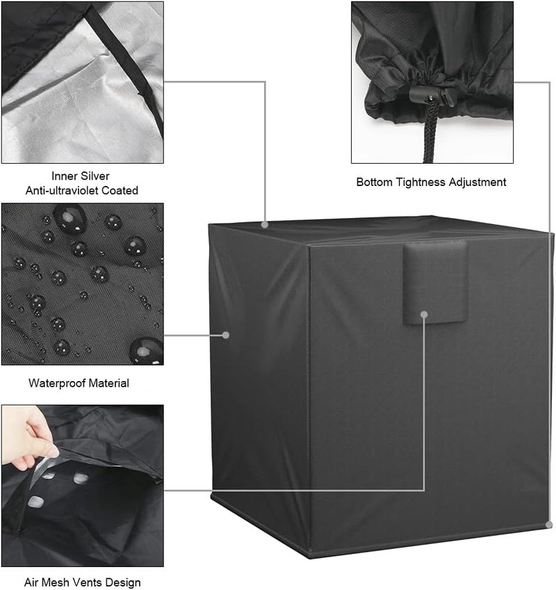 BEWAVE High precision lightweight material Air Conditioner Cover for Outside Units, Waterproof Durable Duty Outdoor Square Air Condition Covers Fits up to 24x24x30 inches KSA market compliant quality - Image 4