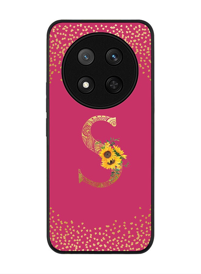 Stylizedd For Honor X9c / Honor Magic7 Lite 5G Case,Slim fit Camera Protection, Shockproof Thin Phone cover  - Custom Floral Monogram - S ( Deep Pink )  - Image 1