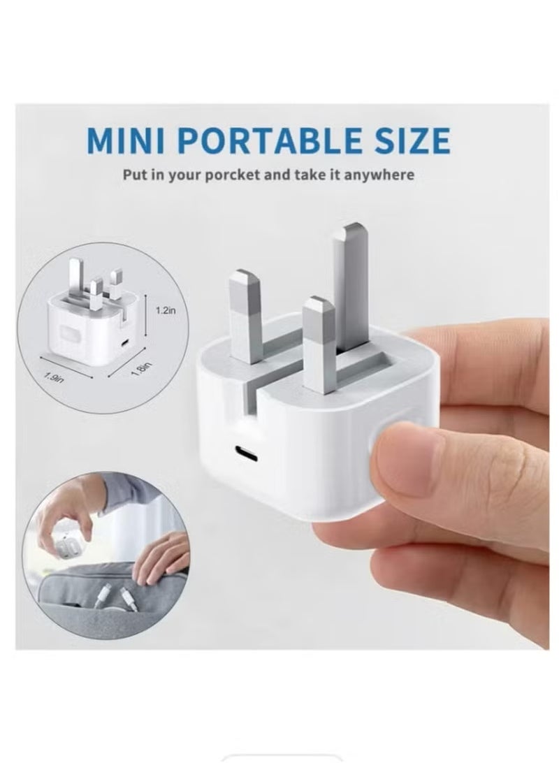 20W Fast Charger | USB C Wall Fast Charger Compatible with 15/14/14 Pro/14 Pro Max/13/12/SE2020/11/XR/XS Max/X/iPad - Image 5