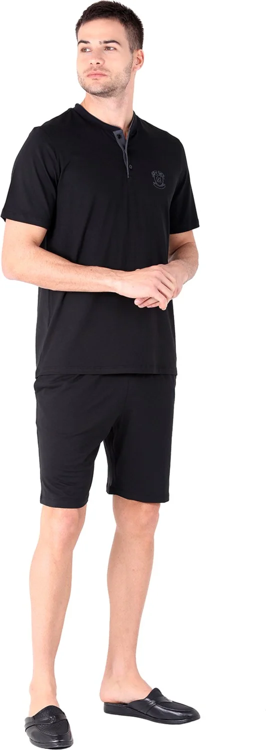 دي أس دامات D'S Groom Shorts Pajama Set Black