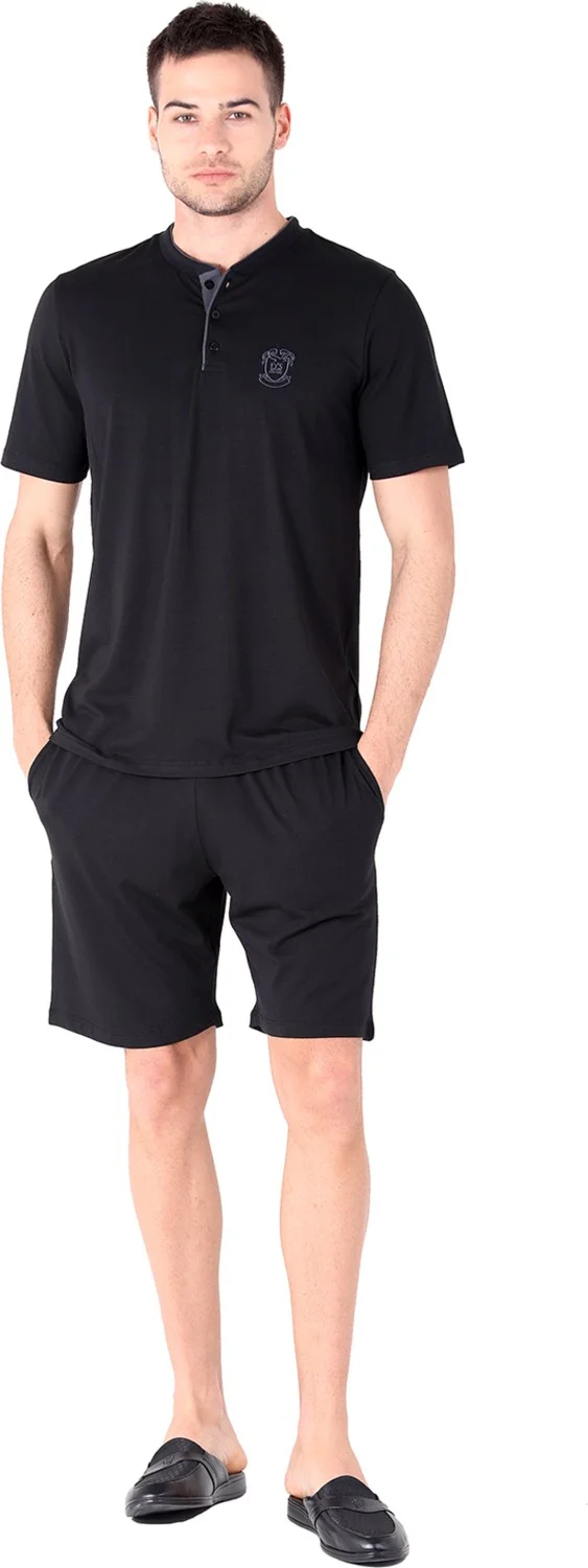 دي أس دامات D'S Groom Shorts Pajama Set Black
