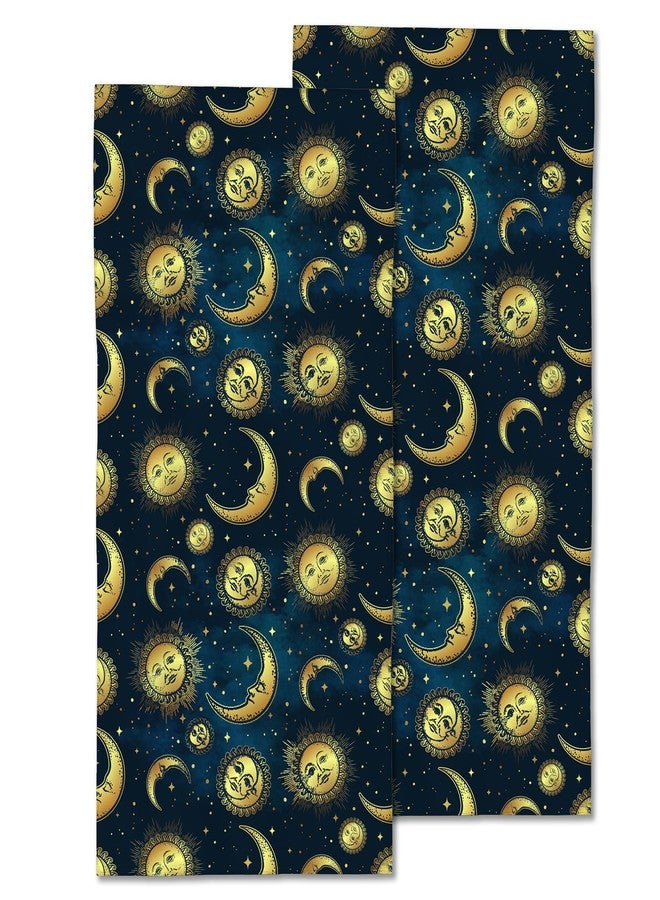 CXULIN 2 Pack Hand Towels for Bath,Boho Celestial Moon Sun Decorative Towels Highly Absorbent Soft Towels for Bathroom Beach Kitchen Spa Gym Face Towel 14x28 Inch - Image 1