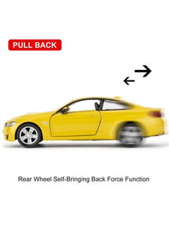 RMZ City 1/36 Bmw M4 Alloy Car Model, Pull Back Function Toy Car, Suitable For Collecting And Decorating Model Toys, A Birthday Gift For Boys And Girls (Yellow)  - Image 3