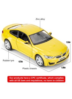 RMZ City 1/36 Bmw M4 Alloy Car Model, Pull Back Function Toy Car, Suitable For Collecting And Decorating Model Toys, A Birthday Gift For Boys And Girls (Yellow)  - Image 2