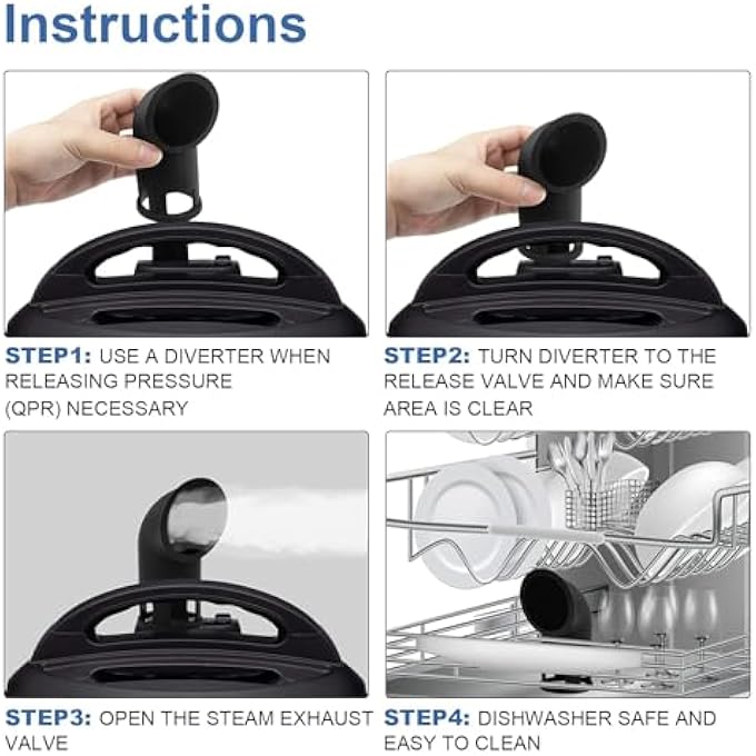 Bukela Silicone Steam Release DiverterLux Silicone Pressure Cooker Accessories Suitable For Instant PotNinja FoodiCrock PotPower Pressure Cooker Xl All Quart Sizes Gadget For KitchenRvBlack - Image 3