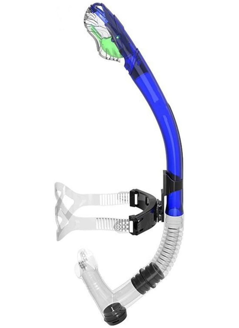 Aookay Front Snorkel, Dry Top Snorkel, Comfort Mouthpiece, One-way Purge Valve, Suitable for Pool/Open Water/Swimming/Scuba Snorkeling (Blue)  - Image 1