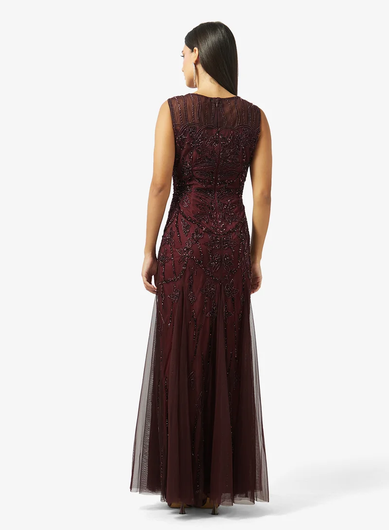 Namshi x  Embellished Evening Gown With Mermaid Cut for Women | Best Price UAE