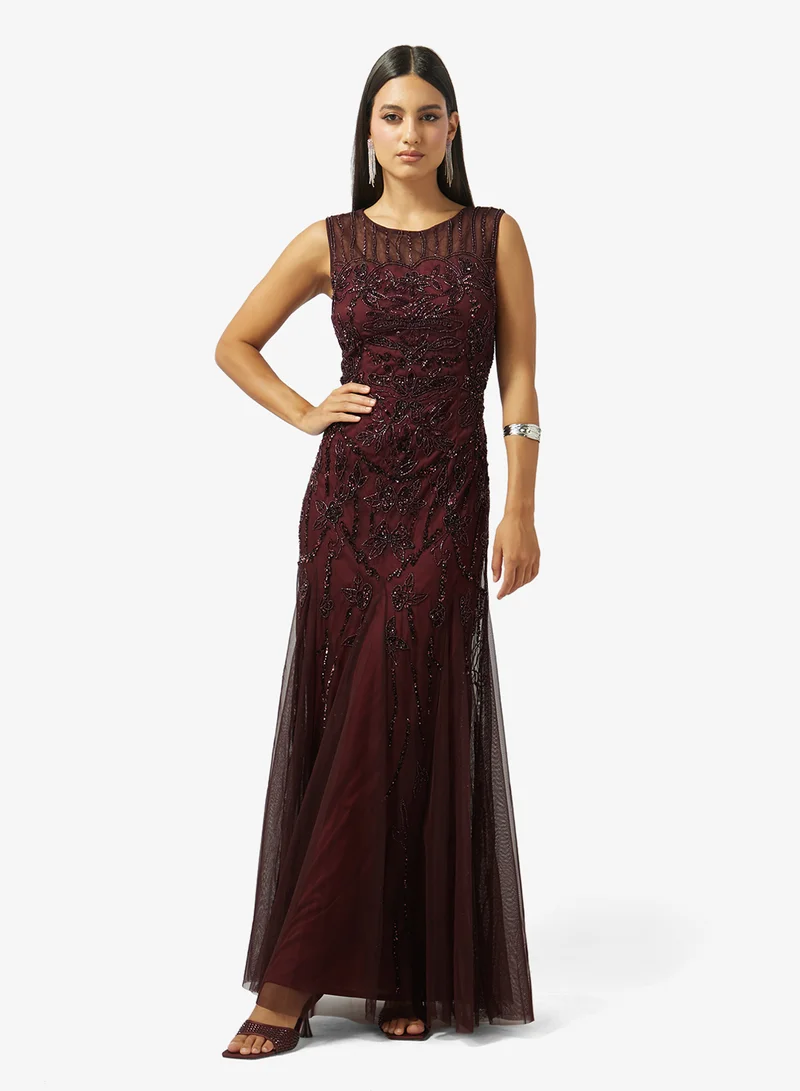 Embellished Evening Gown With Mermaid Cut