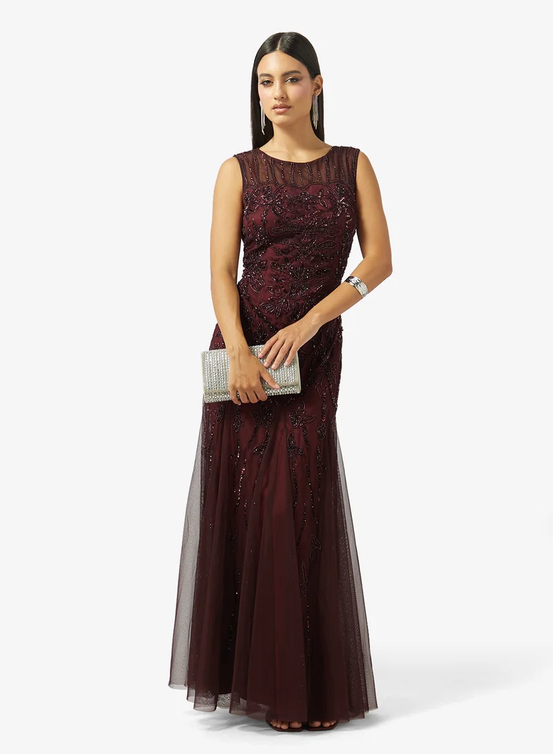 Namshi x  Embellished Evening Gown With Mermaid Cut for Women | Best Price UAE