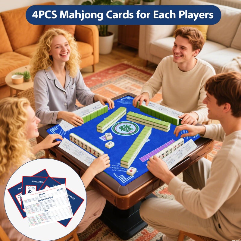 Pixibond Mahjong Cards 2025, 4 PCS Mah Jongg Card Large Print, Easy to Read Rule Cards for Mah Jongg, Perfect Mahjong Accessories and Gifts for Mahjong Beginners - Image 4