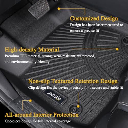 Jenofa-Floor Mats for Chevy Equinox 2018-2024 / GMC Terrain 2018-2024 Floor Mat All Weather Car Mats for Chevrolet Equinox (Not for EV) Full Set Durable Floor Liners Accessories - Image 4