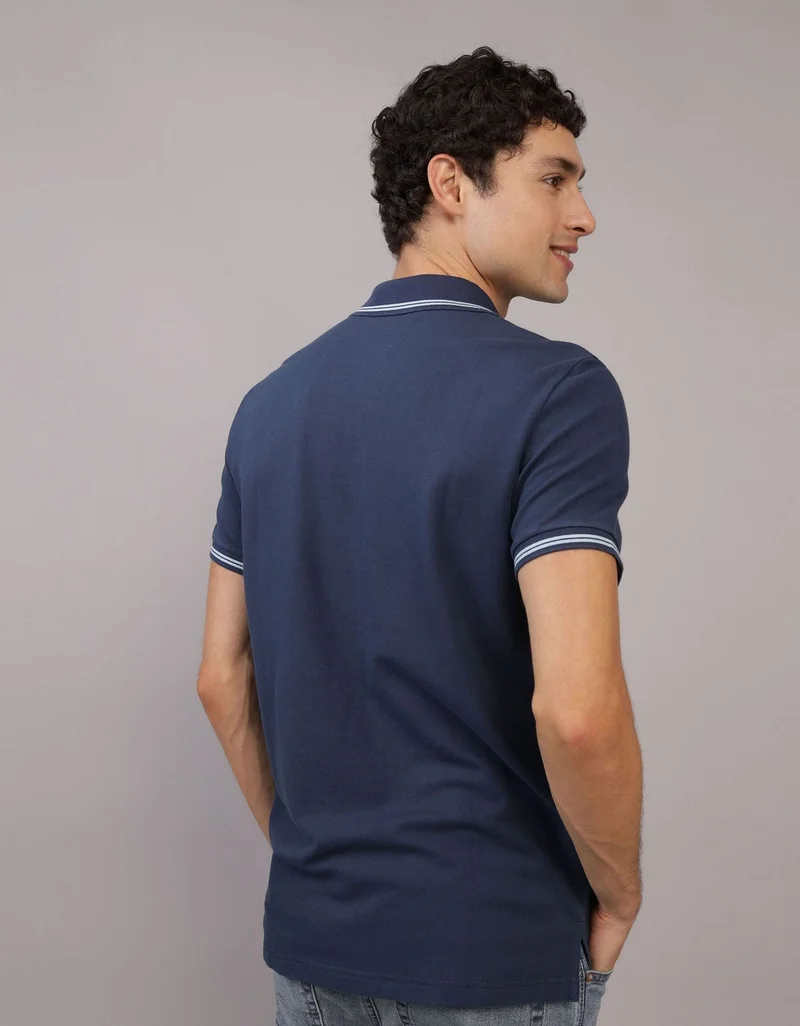 American Eagle AE Tipped Flex Pique Polo Shirt