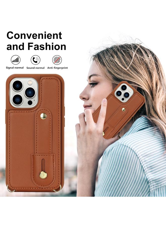 إيروريكس جراب لهاتف iPhone 16 Pro معصم عمودي قابل للطي ومحفظة وغطاء خلفي وحافظة هاتف مع حبل طويل - Image 4