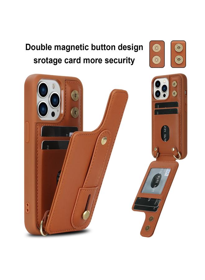 إيروريكس جراب لهاتف iPhone 16 Pro معصم عمودي قابل للطي ومحفظة وغطاء خلفي وحافظة هاتف مع حبل طويل - Image 2