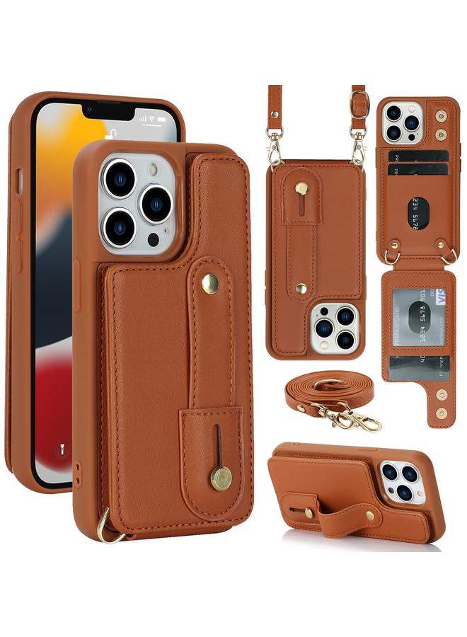 إيروريكس جراب لهاتف iPhone 16 Pro معصم عمودي قابل للطي ومحفظة وغطاء خلفي وحافظة هاتف مع حبل طويل - Image 1