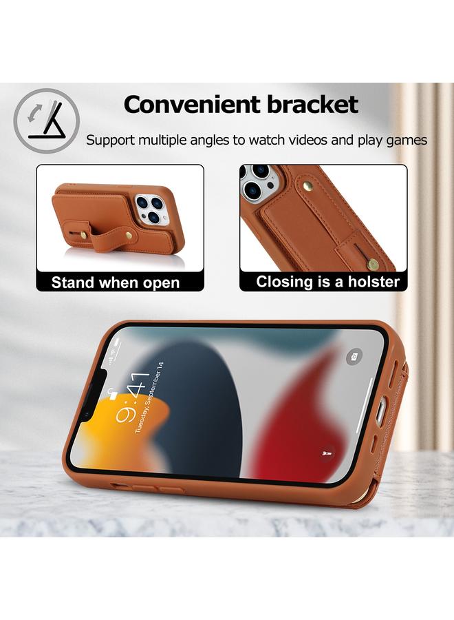 إيروريكس جراب لهاتف iPhone 16 Pro معصم عمودي قابل للطي ومحفظة وغطاء خلفي وحافظة هاتف مع حبل طويل - Image 5