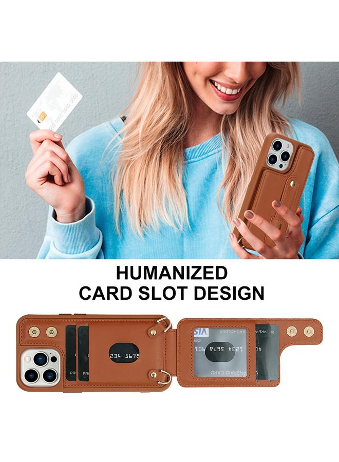 إيروريكس جراب لهاتف iPhone 16 Pro معصم عمودي قابل للطي ومحفظة وغطاء خلفي وحافظة هاتف مع حبل طويل - Image 3