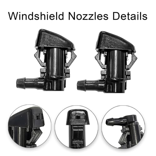YIENAKFUN Front Windshield Washer Nozzles Kit for 0811 Ford Focus 0711 Ford Edge 0710 Lincoln MKX Replaces 8S4Z17603AA8S4Z17603AA Wiper Spray Washer Jet with 3M Fluid Hose 6 Connectors - Image 3