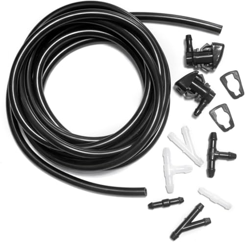 YIENAKFUN Front Windshield Washer Nozzles Kit for 0811 Ford Focus 0711 Ford Edge 0710 Lincoln MKX Replaces 8S4Z17603AA8S4Z17603AA Wiper Spray Washer Jet with 3M Fluid Hose 6 Connectors - Image 1