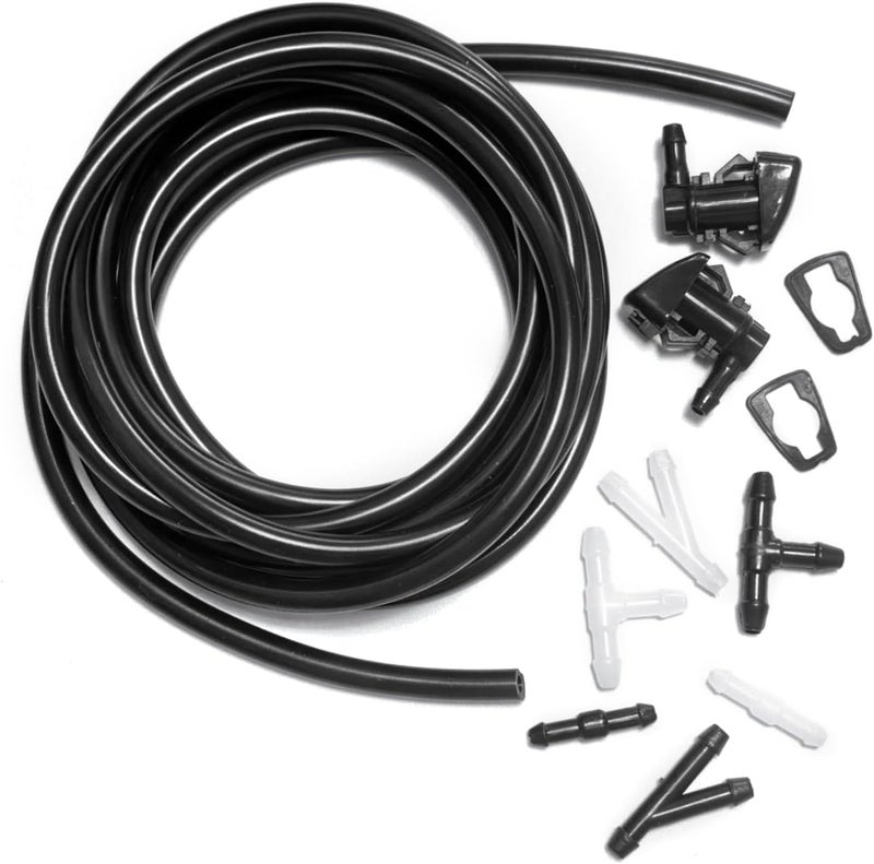 YIENAKFUN Front Windshield Washer Nozzles Kit for 0811 Ford Focus 0711 Ford Edge 0710 Lincoln MKX Replaces 8S4Z17603AA8S4Z17603AA Wiper Spray Washer Jet with 3M Fluid Hose 6 Connectors - Image 2