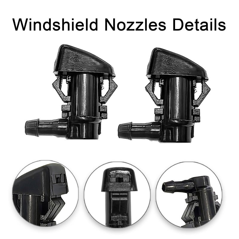 YIENAKFUN Front Windshield Washer Nozzles Kit for 0811 Ford Focus 0711 Ford Edge 0710 Lincoln MKX Replaces 8S4Z17603AA8S4Z17603AA Wiper Spray Washer Jet with 3M Fluid Hose 6 Connectors - Image 4